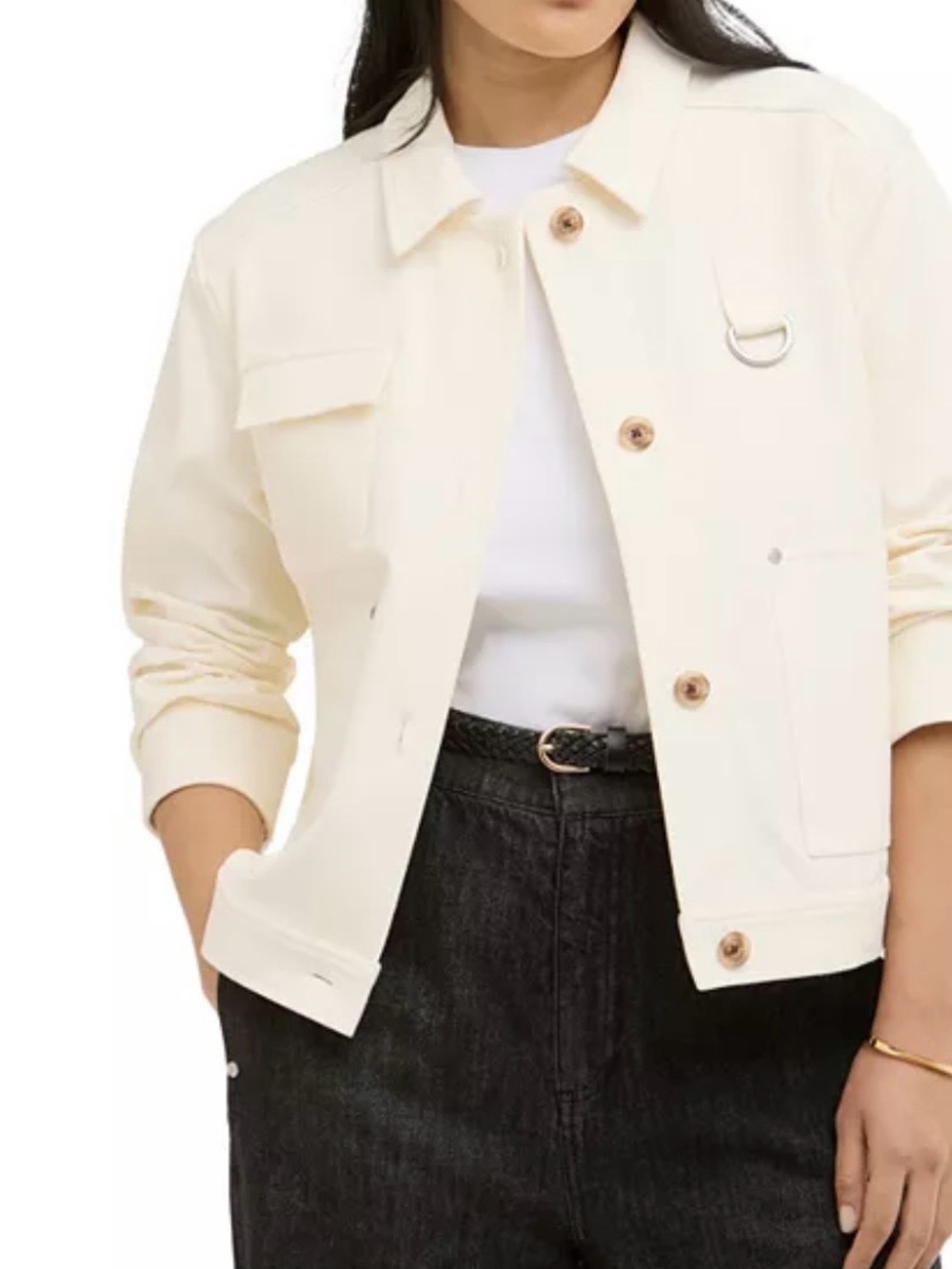 Barbour Women's Cream Kirby Utility Overshirt NWT